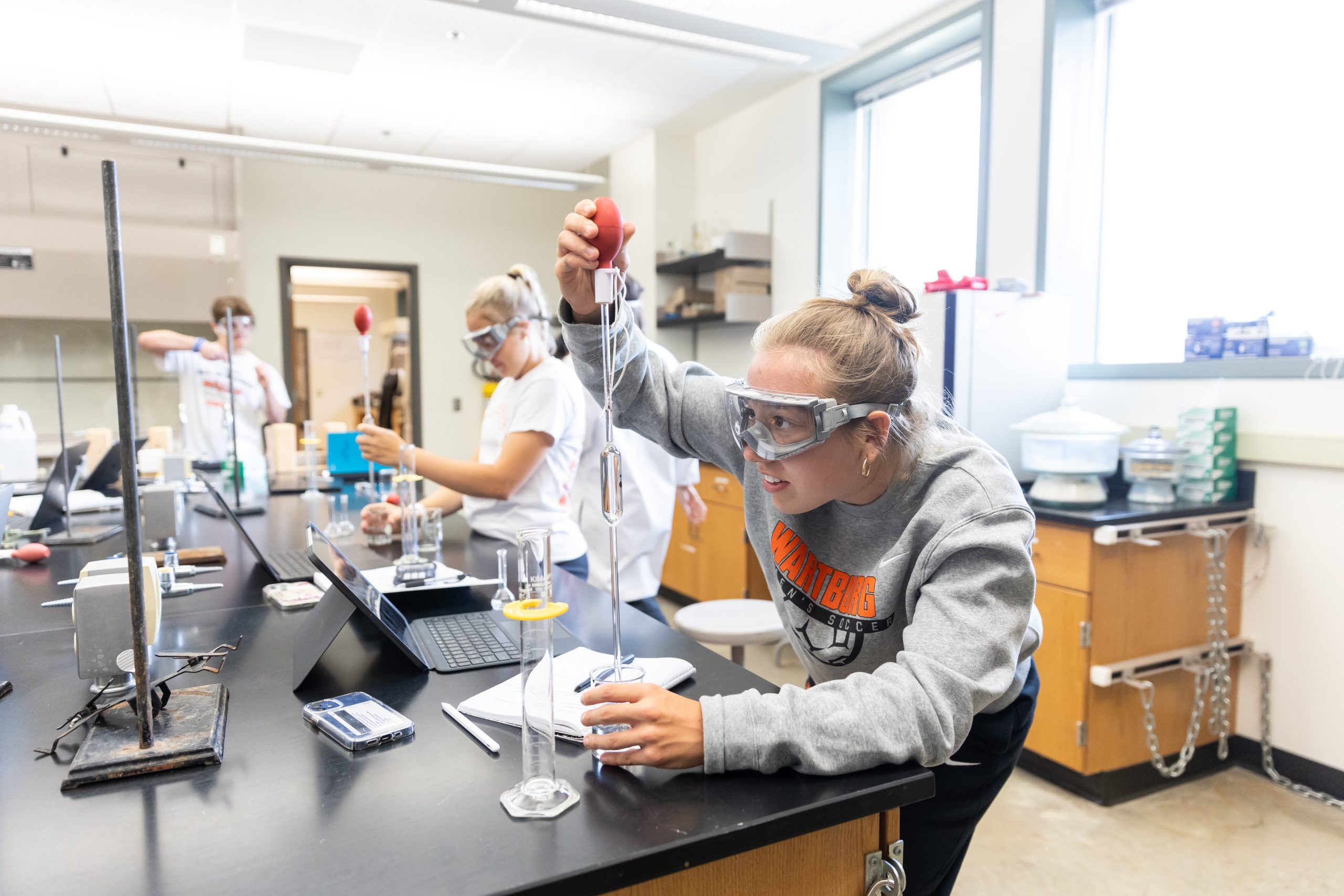 Student conducting research in a lab